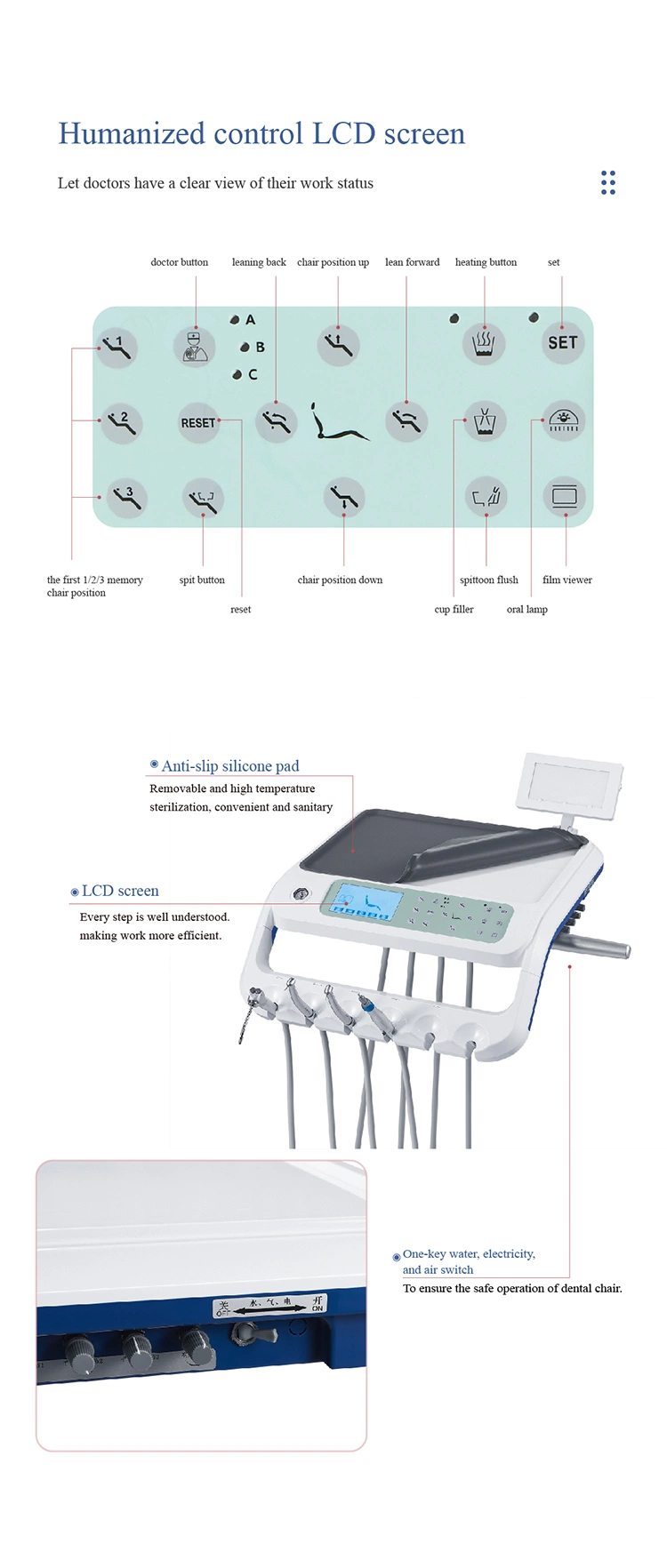 Purplish Red Ce&FDA Approved Dental Chair Discount Dental Care/Discount Dental Supplies/Dental Surgery Equipment