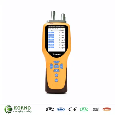 Detector de gás portátil multi qualidade do ar IP66 6 em 1 contador de partículas de gás/poeira/Co/CO2/No2/So2/Pm2.5/Pm10